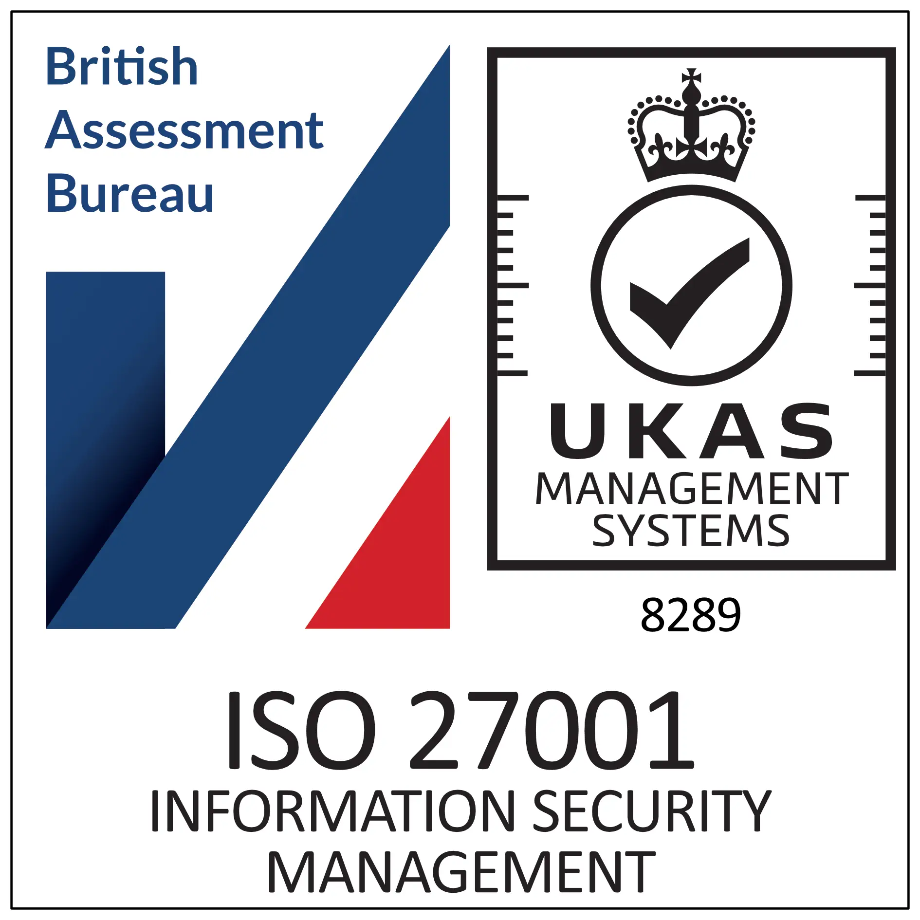 British Assessment Bureau, UKAS Management Systems, ISO 27001 Information Security Management certification mark